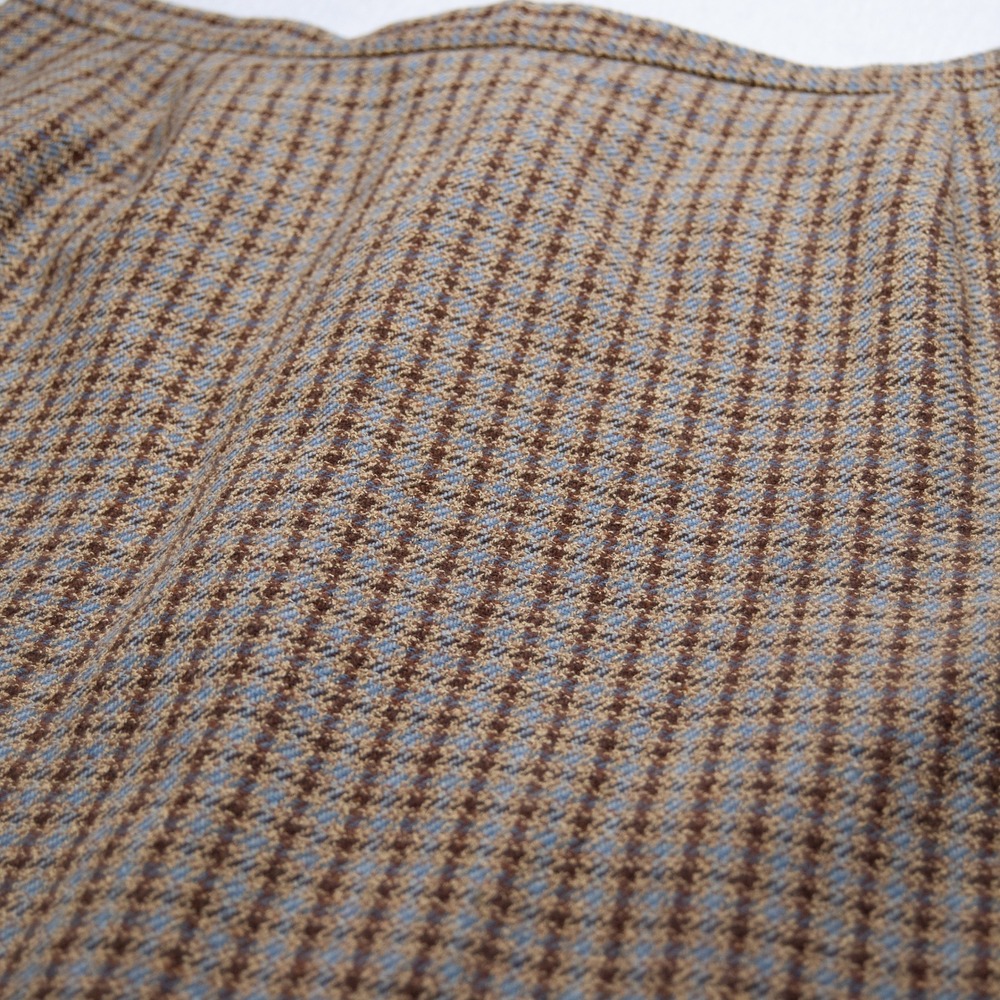 Casual Corner Womens Plaid Blazer Skirt Suit Set Size 14 Brown Blue Wool Blend - Picture 15 of 16